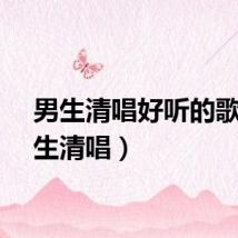 男生清唱好听的歌(男生清唱)