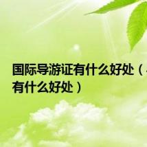 国际导游证有什么好处(导游证有什么好处)