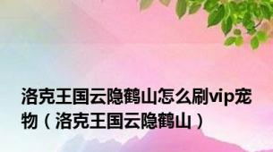 洛克王国云隐鹤山怎么刷vip宠物（洛克王国云隐鹤山）