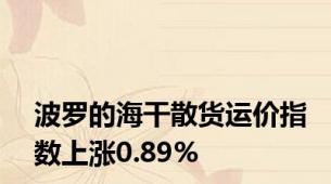 波罗的海干散货运价指数上涨0.89%