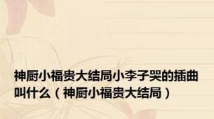 神厨小福贵大结局小李子哭的插曲叫什么（神厨小福贵大结局）