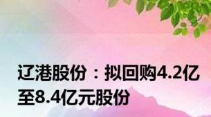 辽港股份：拟回购4.2亿至8.4亿元股份