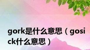 gork是什么意思（gosick什么意思）