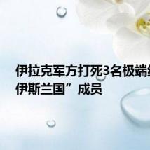 伊拉克军方打死3名极端组织“伊斯兰国”成员