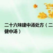 二十六味建中汤处方(二十六味健中汤)