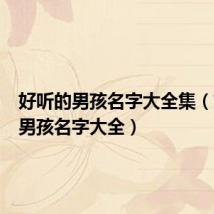 好听的男孩名字大全集(好听的男孩名字大全)