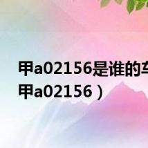 甲a02156是谁的车牌(甲a02156)