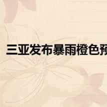 三亚发布暴雨橙色预警
