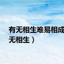 有无相生难易相成（有无相生）