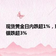 现货黄金日内跌超1%，现货白银跌超3%
