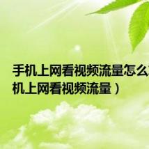 手机上网看视频流量怎么算(手机上网看视频流量)