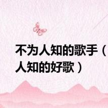 不为人知的歌手(不为人知的好歌)