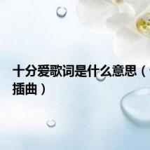 十分爱歌词是什么意思（十分爱插曲）