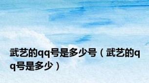 武艺的qq号是多少号（武艺的qq号是多少）