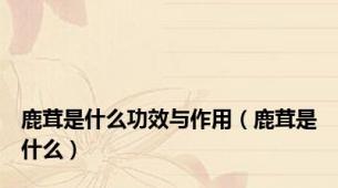 鹿茸是什么功效与作用（鹿茸是什么）