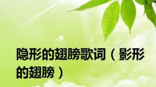 隐形的翅膀歌词（影形的翅膀）