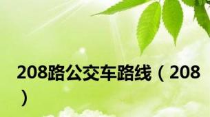 208路公交车路线（208）