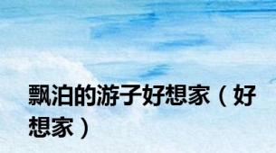 飘泊的游子好想家（好想家）