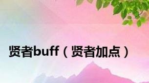 贤者buff（贤者加点）
