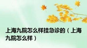 上海九院怎么样挂急诊的（上海九院怎么样）