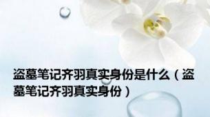 盗墓笔记齐羽真实身份是什么（盗墓笔记齐羽真实身份）