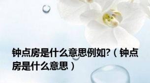 钟点房是什么意思例如?（钟点房是什么意思）