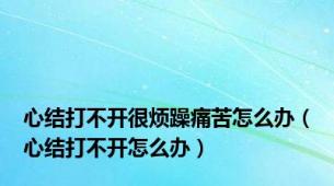 心结打不开很烦躁痛苦怎么办（心结打不开怎么办）