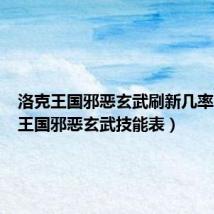 洛克王国邪恶玄武刷新几率（洛克王国邪恶玄武技能表）