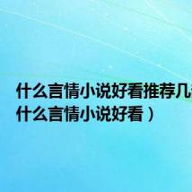 什么言情小说好看推荐几部(有什么言情小说好看)
