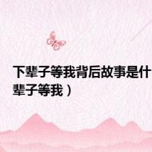 下辈子等我背后故事是什么(下辈子等我)