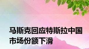 马斯克回应特斯拉中国市场份额下滑