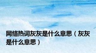 网络热词灰灰是什么意思（灰灰是什么意思）