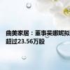曲美家居：董事吴娜妮拟减持不超过23.56万股