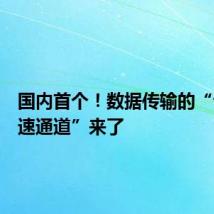 国内首个!数据传输的“专用高速通道”来了