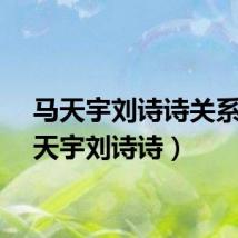 马天宇刘诗诗关系（马天宇刘诗诗）