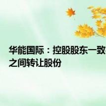 华能国际:控股股东一致行动人之间转让股份