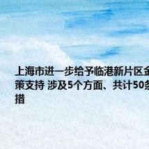 上海市进一步给予临港新片区金融领域政策支持 涉及5个方面、共计50条政策举措