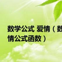 数学公式 爱情(数学爱情公式函数)