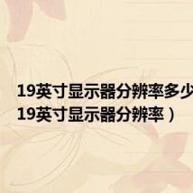 19英寸显示器分辨率多少合适(19英寸显示器分辨率)
