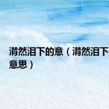 潸然泪下的意(潸然泪下是什么意思)