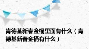 肯德基新春金桶里面有什么（肯德基新春金桶有什么）