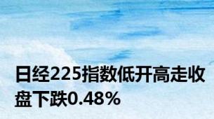日经225指数低开高走收盘下跌0.48%