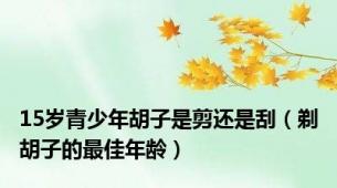 15岁青少年胡子是剪还是刮（剃胡子的最佳年龄）