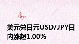 美元兑日元USD/JPY日内涨超1.00%