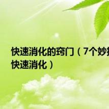 快速消化的窍门(7个妙招助你快速消化)