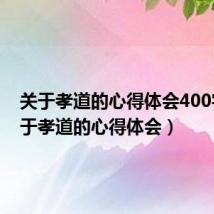 关于孝道的心得体会400字(关于孝道的心得体会)