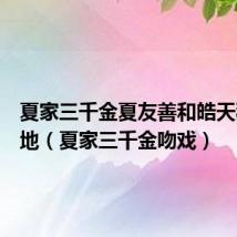 夏家三千金夏友善和皓天秘密基地(夏家三千金吻戏)