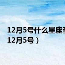 12月5号什么星座查询(12月5号)