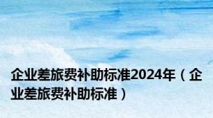 企业差旅费补助标准2024年（企业差旅费补助标准）