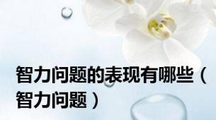 智力问题的表现有哪些（智力问题）